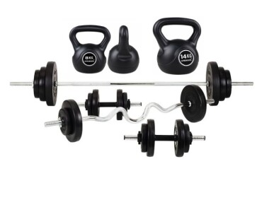 Dumbbells, Barbells and Kettlebell