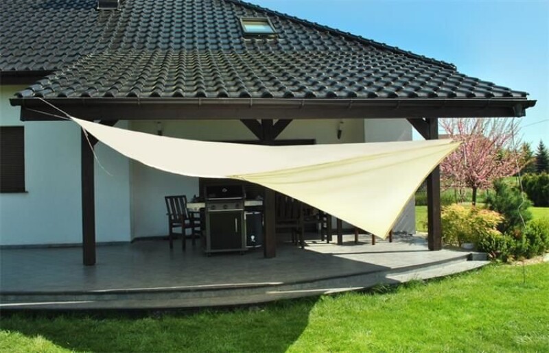 Sun Shade sail 4x4x4 m, triangle, beige