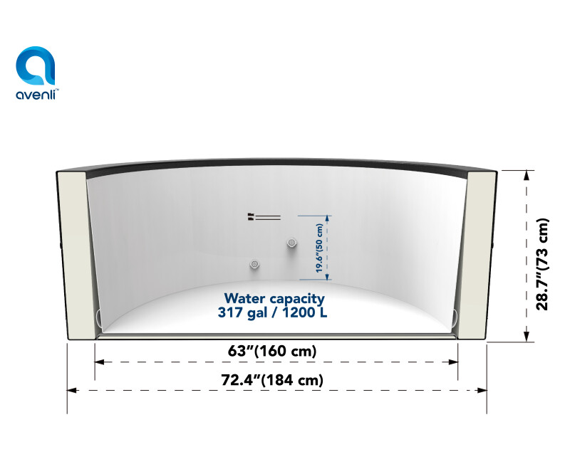 Каркасное джакузи Avenli Spa Osaka Black Leather, 4-6 персон