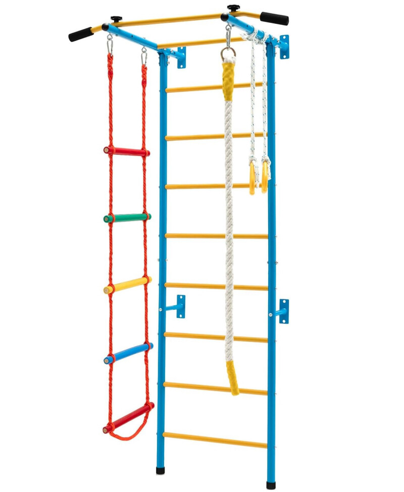 Swedish wall for children XK-029A blue-yellow, 222x108x83cm