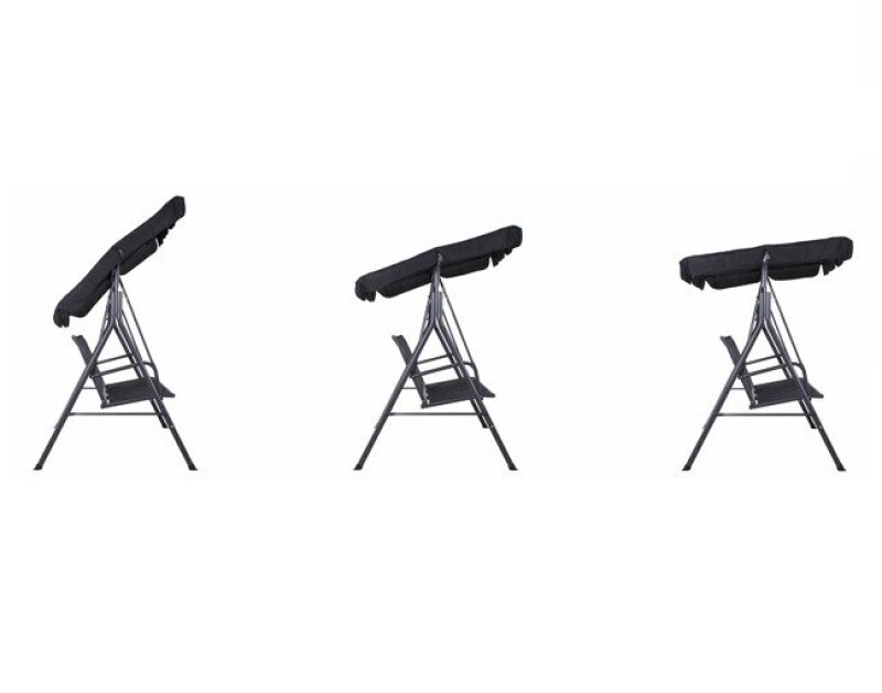 Garden swing 170x110 cm, 3-seat, black
