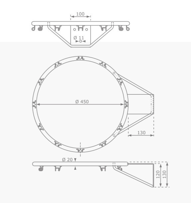 Basketball ring with a net, КВТ, Ø 450 mm
