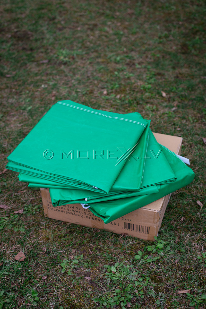 Canopy walls 3x4.5 m (4 pcs, green colour, fabric density 160 g/m2)