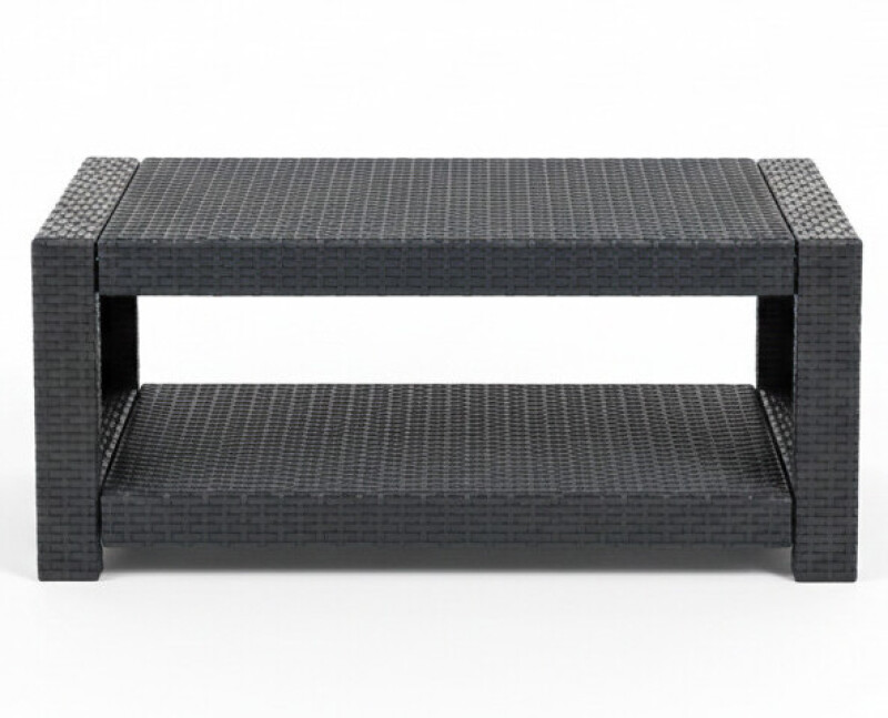 Ротанговый садовый стол 93x56x38 см, серый