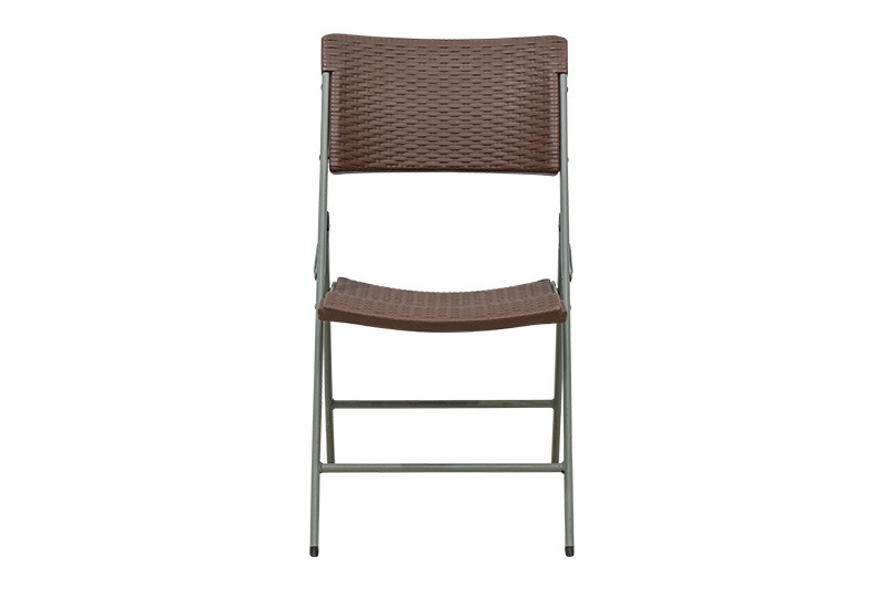 Folding chair with rattan design