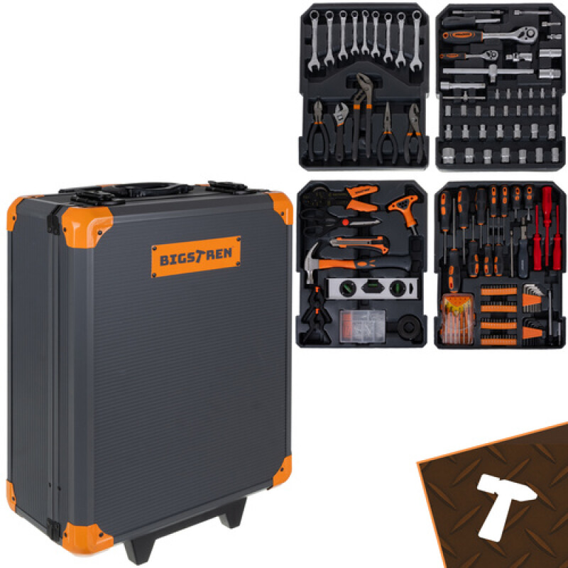 Toolbox 1000-piece set in a suitcase with wheels