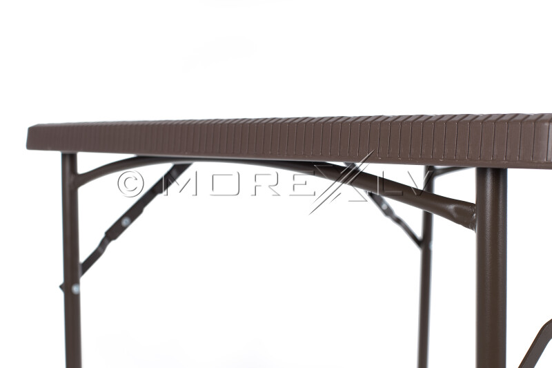 Square plastic folding table with a rattan design 86x86x74 cm