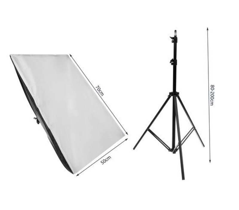 Fotostudijos rinkinys 2x125W, 2x softboksai, 2 stovai