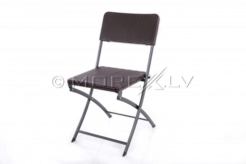 Square plastic folding table with a rattan design 62x62x74 cm + 2 chairs