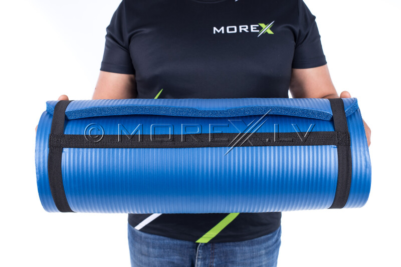 Jogas pilates vingrošanas sporta paklājiņš 179х1,5х60 cm, zils