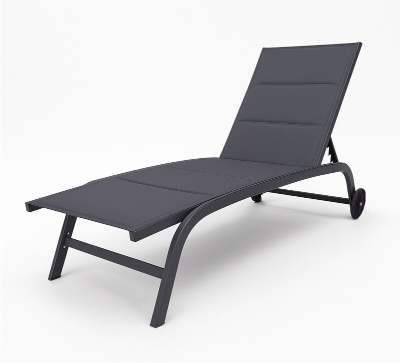 Шезлонг 188x62x35 см, темно серый