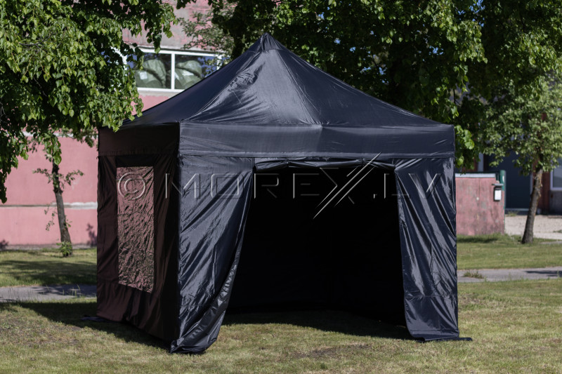 Pop Up Folding tent 3x3 m, with walls and roof, black, X series, aluminum (tent, pavilion, awning)