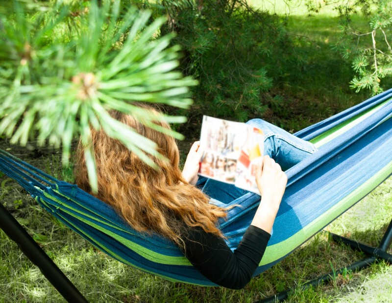 Garden hammock with a frame 200x150 cm, blue-green