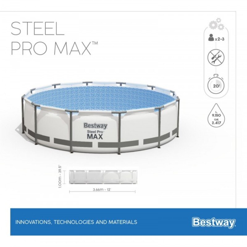 Karkasa baseins Bestway Steel Pro Max Set 366х100 cm, ar filtra sūkni un aksesuāriem (56418)