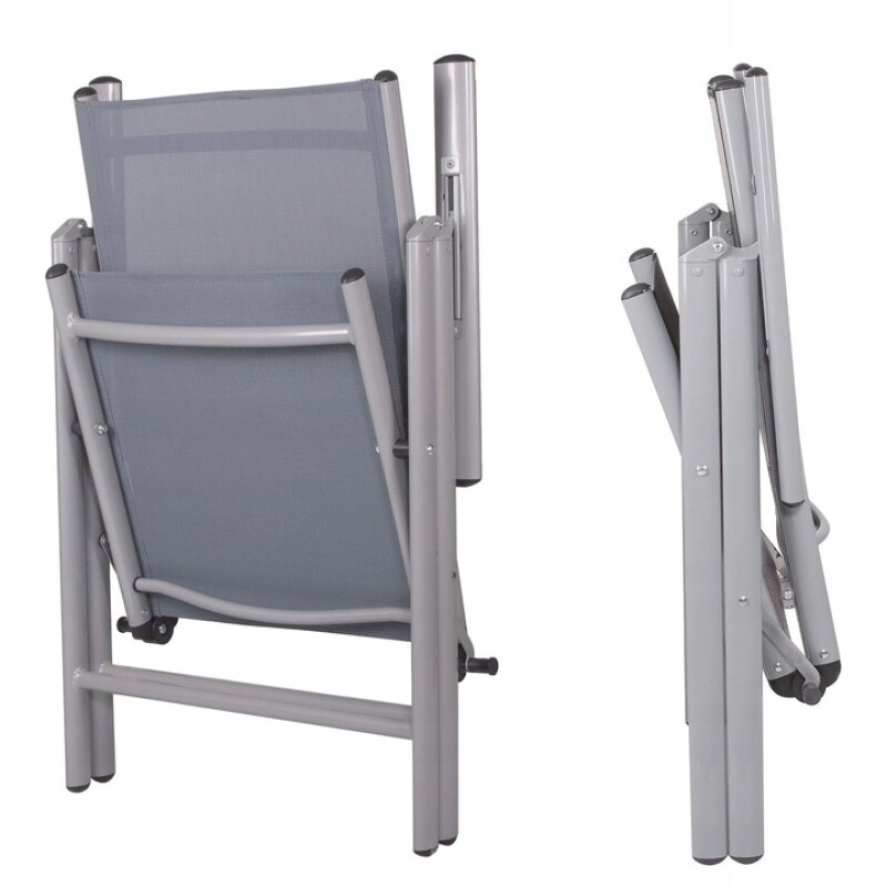 Saliekams atpūtas krēsls 55 x 65 x 105 cm, pelēks