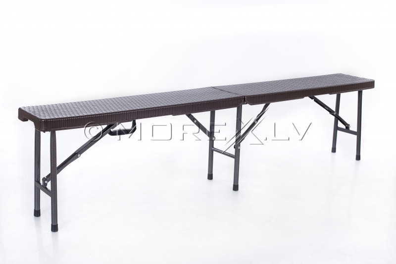 Складной стол с дизайном ротанга 183x76 см + 2 скамьи