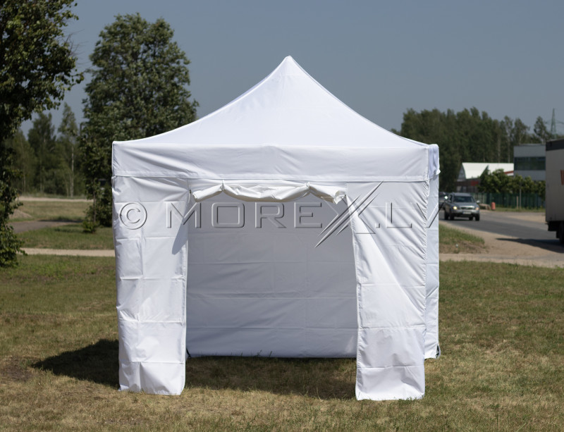 Pop Up Folding awning 3x3 m, with walls, White, N series, aluminum (tent, pavilion, canopy)