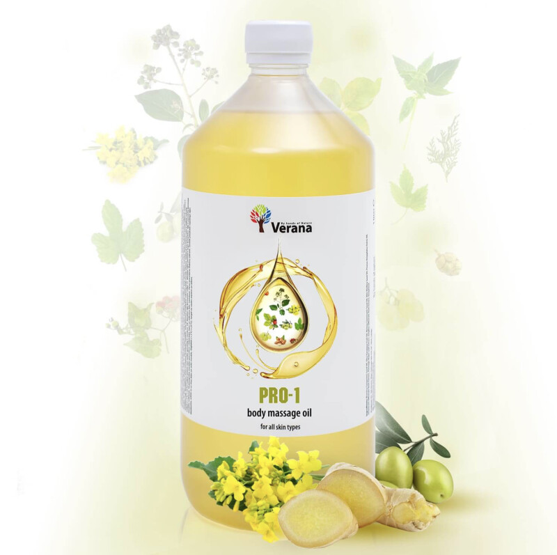 Masāžas eļļa ķermenim Verana Professional PRO-1, 1 litrs (bez aromāta)