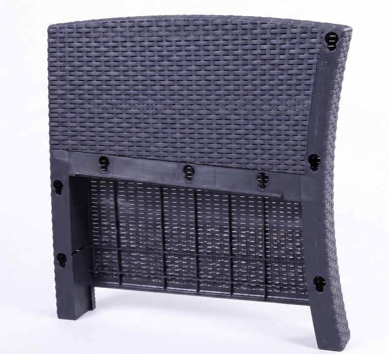 Triple rattan garden sofa 172 cm, grey