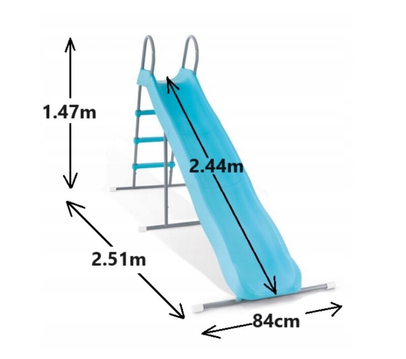 Slidkalniņš Intex 2.44 m, augstums 1.47 m, gaiši zila