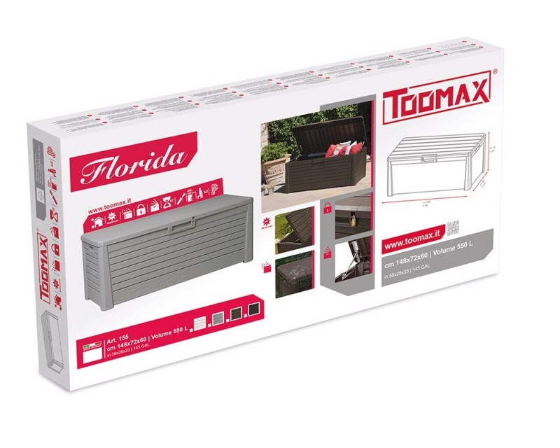 Big storage box for things with seats, 148x72x60 cm, Toomax (Italy)