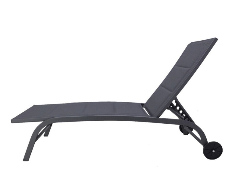 Шезлонг 188x62x35 см, темно серый
