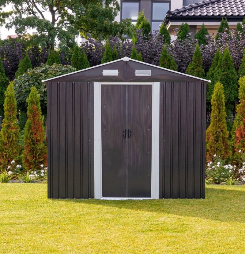Metal garden utility shed, 257x312x202 cm