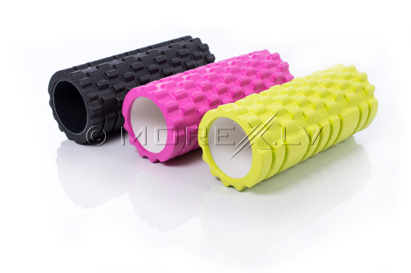 Masāžas jogas pilates putu rullis Grid Roller 30x10cm, laima zaļš