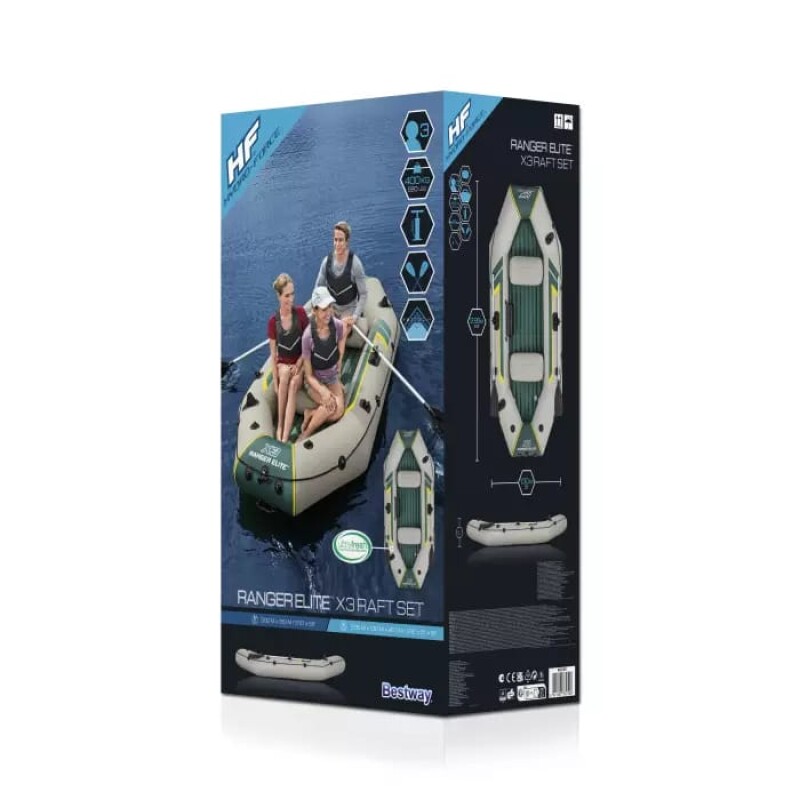 Надувная лодка 3-местная Bestway Ranger Elite X3 Raft, 295х130х46 cm, 65160