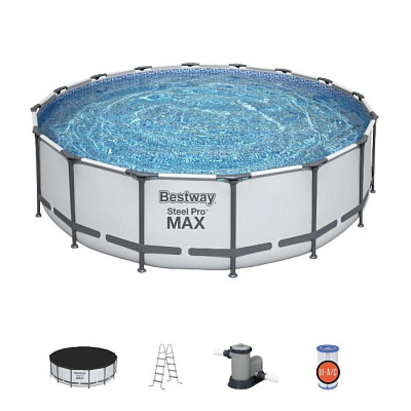 Каркасный бассейн Bestway Steel Pro Max Set 488x122 см, с фильтрующим насосом и аксессуарами (5612Z)