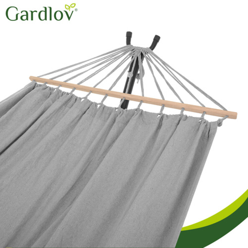 Garden hammock with a frame 200x150 cm, grey