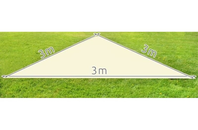 Sun Shade sail 3x3x3m, triangle, beige