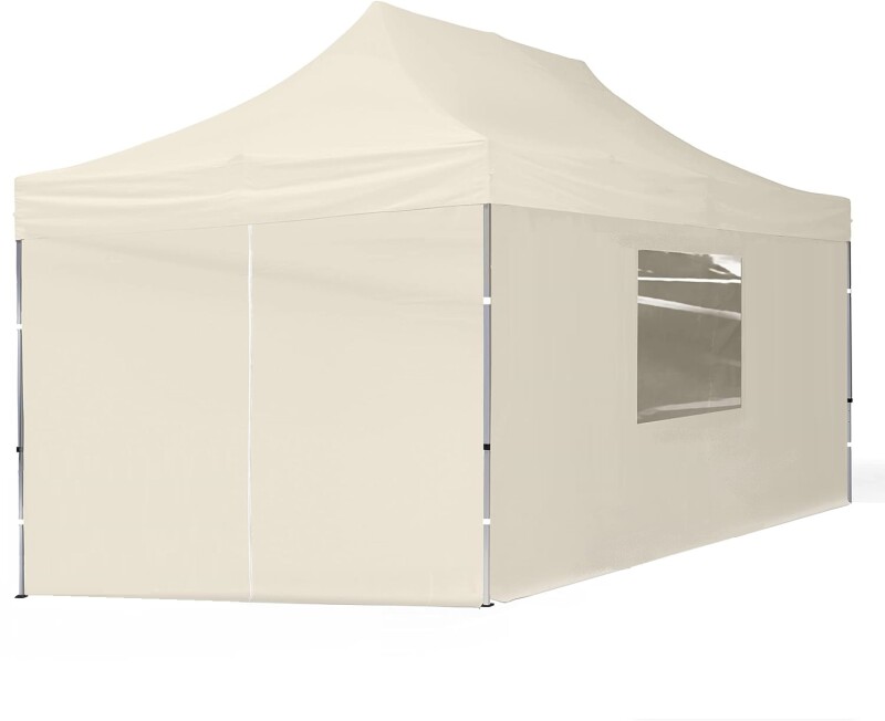 Pop Up Folding tent 3x4.5 m, with walls, Beige, X series, aluminum (canopy, pavilion, awning)