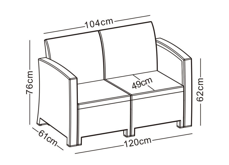 Rattan sofa set, grey