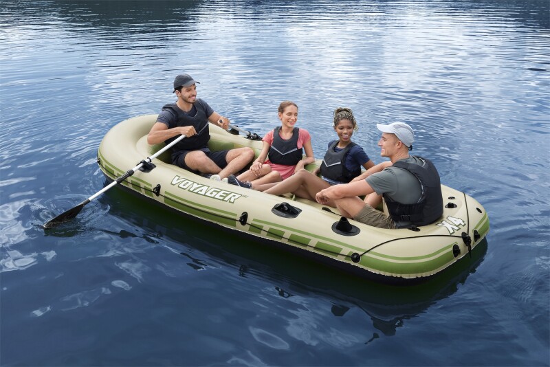 Inflatable 4-seat boat Bestway Voyager X4 Raft, 350х145x49 cm, 65156