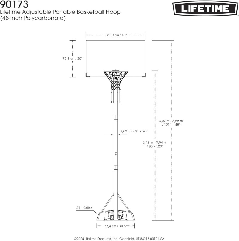 LIFETIME 90173 Basketball set (2.45 - 3.05m)
