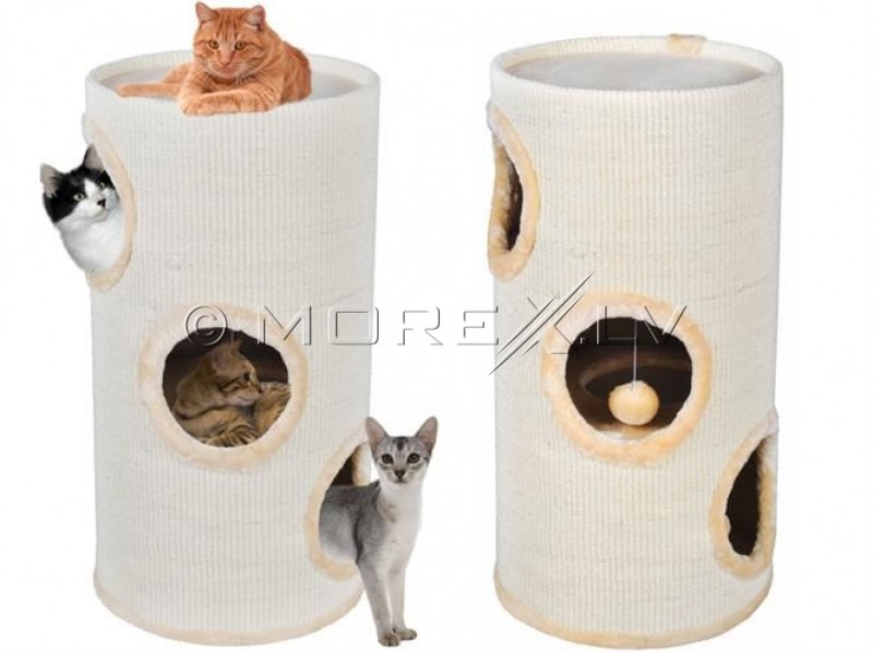 Kačių namelis — draskyklė katėms, 70 cm, baltas