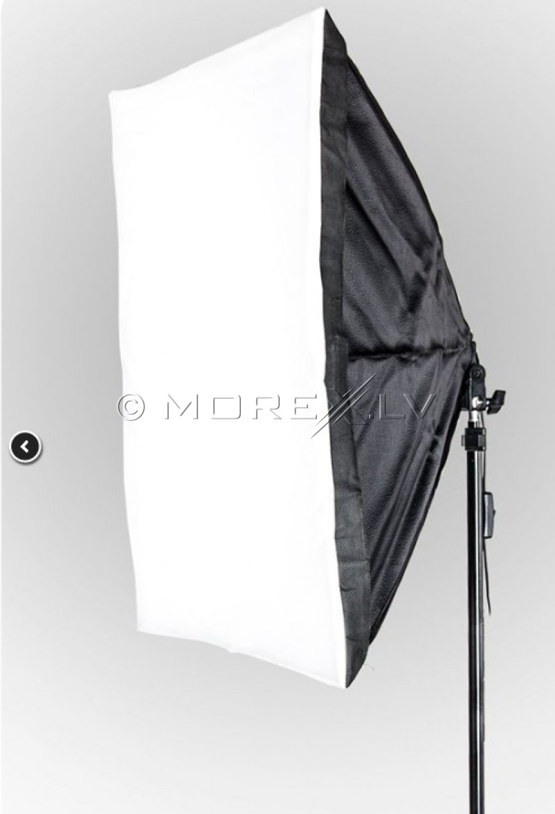 Komplektai 2 x Monohead 85W, 2X Softbox 50x70cm, 2 light stand (foto_03689)