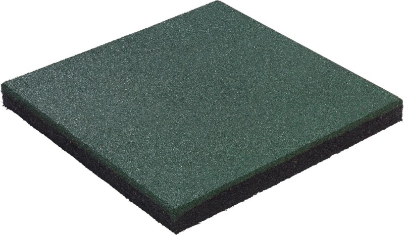 Rubber safety tile KBT 50×50×4.5 cm, green