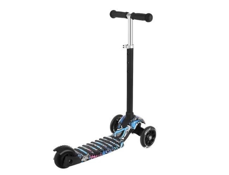 Scooter with two steered front wheels Rapid B, black