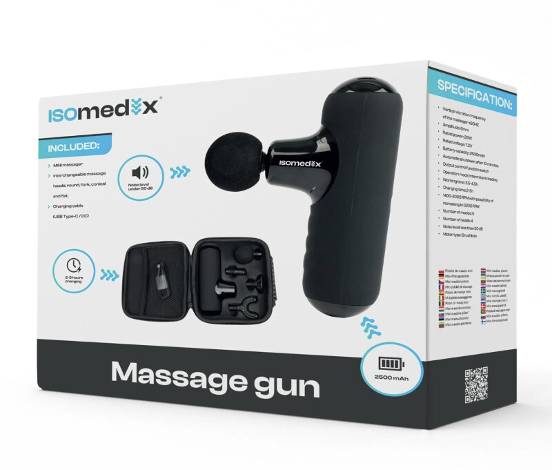 Mini muscle massage gun with 4 head attachments