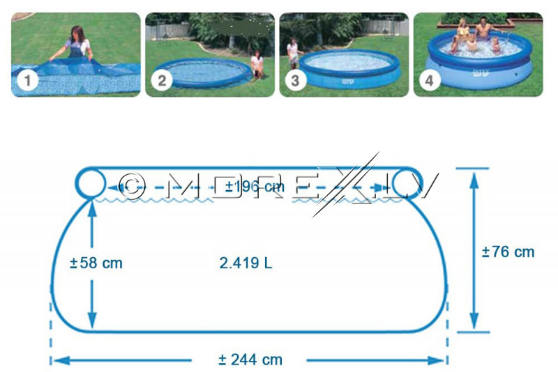 Intex Easy Set Pool 244x76 cm, with filter pump (28112)