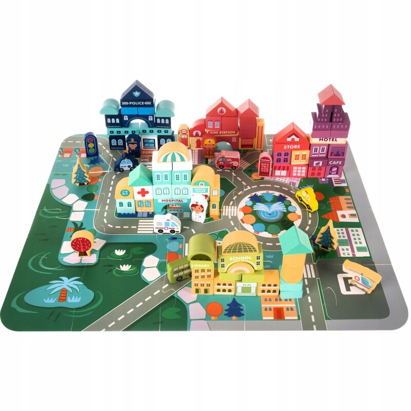 Wooden blocks - city 100 psc.