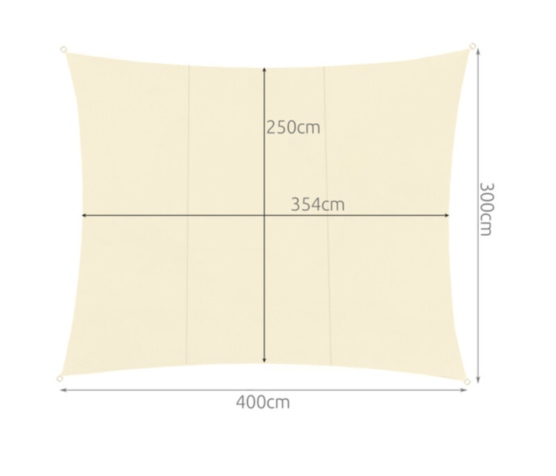 Saulessargs 4x3 m, taisnstūra forma, bēšs Saulessargs 4x3 m, taisnstūra forma, bēšs