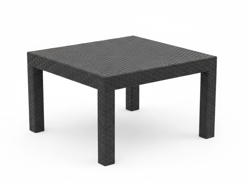 Rattan garden table 70x50.5x38 cm, charcoal