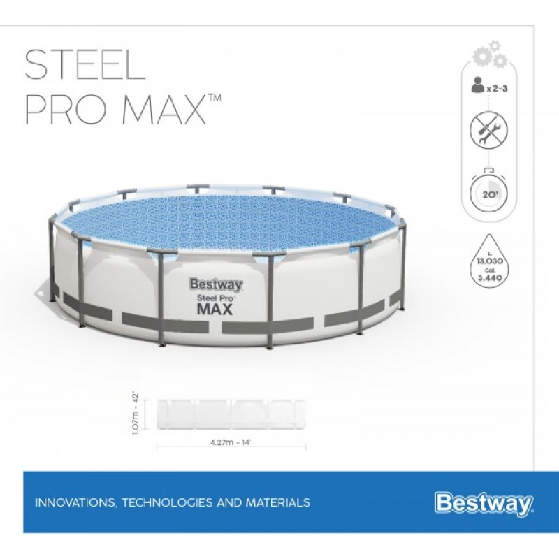 Каркасный бассейн Bestway Steel Pro Max Set 427x107 см, с фильтрующим насосом и аксессуарами (56950)