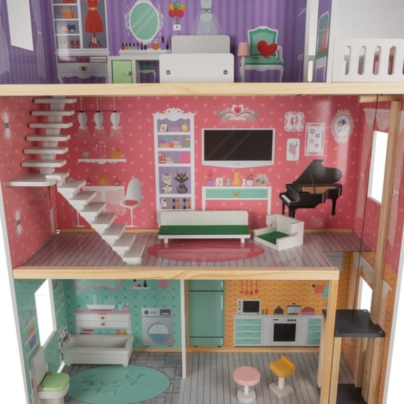 Big wooden dollhouse, 114x81.5x30.5cm