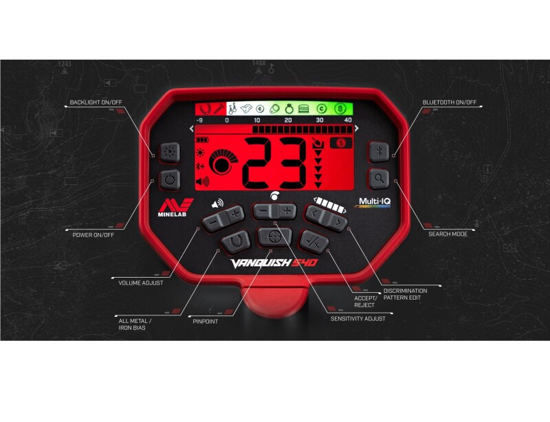 Metāla detektors Minelab Vanquish 540 + DĀVANAS: PRO-FIND 20, SOMA