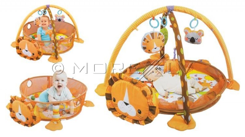 Bērnu paklājs-baseins ar bumbiņām Lion 90 cm