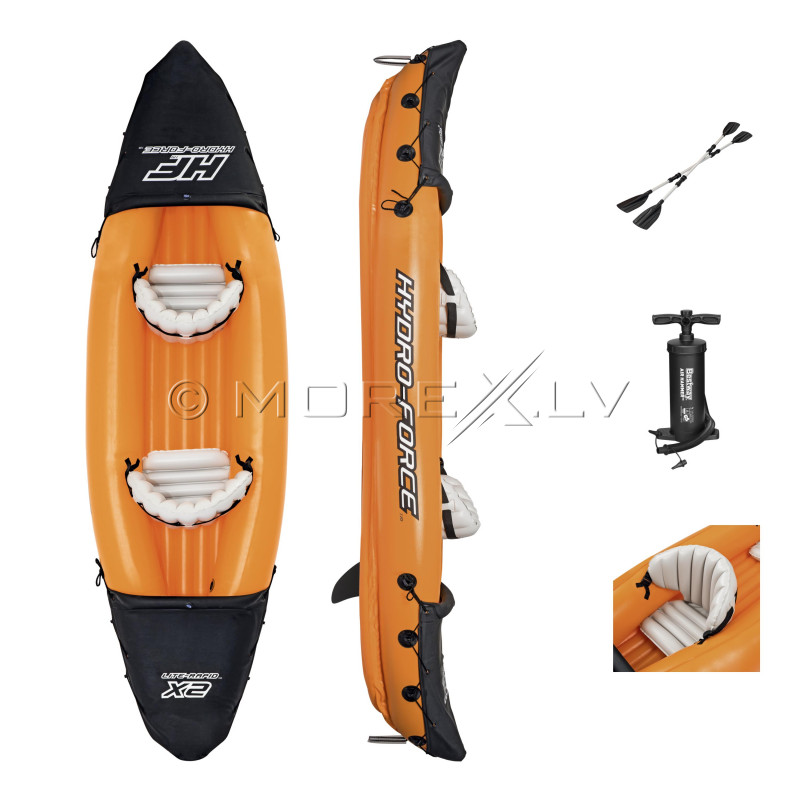 Two-seat inflatable kayak Bestway Lite-Rapid X2, 321x88 cm, 65077